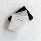 Set of three labeled cash envelopes on a white surface